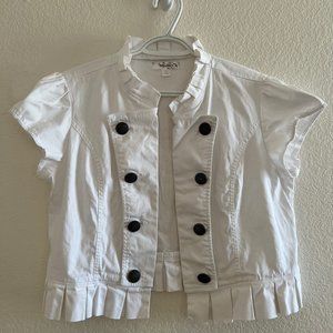 White shirt sleeve blazer